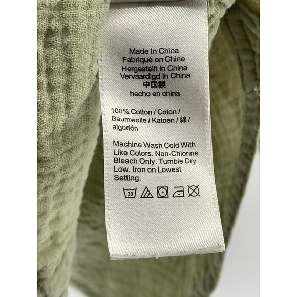 J.CREW Women's Sage Green Double Gauze Textured Button-Up Long Sleeve Top SZ S - Picture 9 of 12